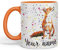 Vixar Personalised with Your Text Fox British Wildlife Animals Watercolour Art Coloured Ceramic Mug Cup Gift 330ml 11oz Custom Work Office Tea Coffee (Orange)