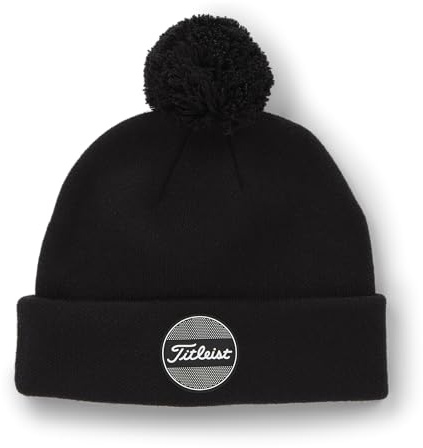 Titleist Boardwalk Pom Pom Golf Beanie, Black, One Size Fits All
