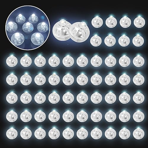LED Ballons Lichter,60 Stück Mini LED Lichter Luftballons LED Ballons Flash Licht Luftballons Led Dekoration für Papier Laterne,Party,Geburtstag,Hochzeit,Weihnachten,Halloween Deko (Kaltes Weiß/Bunt)