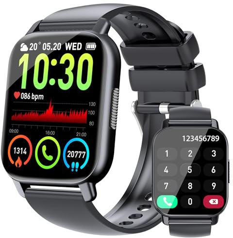 Csasan Smartwatch Uomo Donna, 1.85 Orologio Smartwatch con Chiamate e Risposta, 112 Sportivo, Impermeabil IP68 Activity Tracker Contapassi/Cardiofrequenzimetro/Monitoraggio del sonno, per Android/iOS