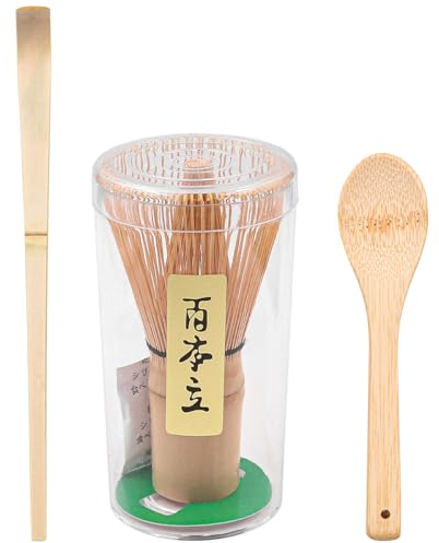 ANCLLO Juego de batidor Matcha Batidor Matcha japonés Té Cuchara Profunda Cuchara Tradicional Chashaku Kit Matcha Tradicional