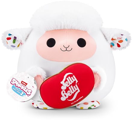 Snackles, Series 2, Lamb (Jelly Belly), Plush Toy, Cuddly Squishy Comfort Plush with License Snack Brand Accessory, Large (40 cm), Brown Box, (Lamb)