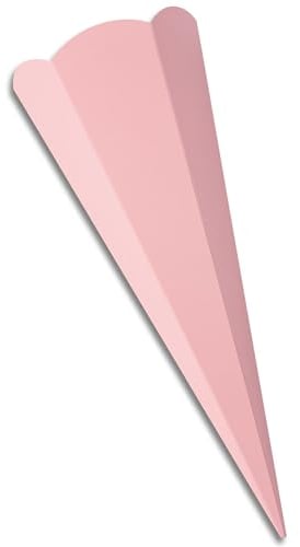 itenga Schultüten Rohling Zuschnitt aus stabilem Buntkarton glatt - 68cm - 6eckig - Schultüte Rohling zum Basteln (rosa)