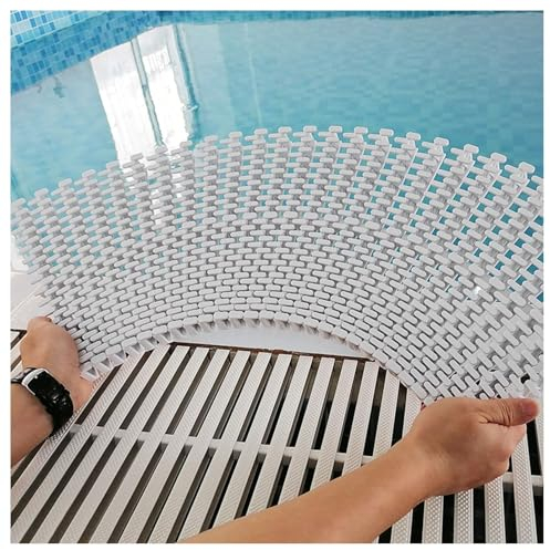 YCOVSFP Gespleißtes Schwimmbad-Entwässerungs-Überlaufgitter, Dachrinnen-Überlaufgitter-Bodenablaufabdeckung, Einfahrt-Terrassendeck-rutschfeste Kunststoff-Gitterabdeckung (Size : 25x100CM/10pcs)
