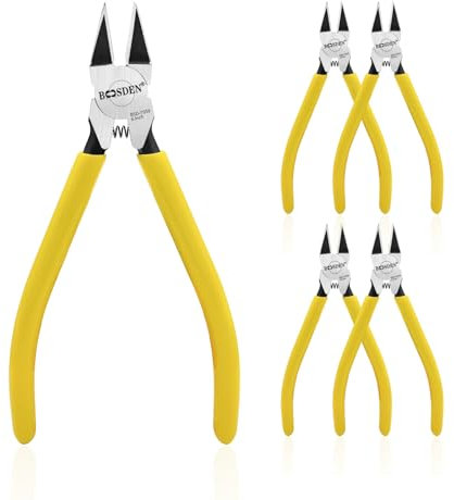 BOOSDEN 5 Piezas Alicates de Corte Pequeños, Alicates de 6 Pulgadas para Cortar Alambre, Corta Alambre con Resorte, Alicates Precisión para Manualidades/Flores Artificiales/Joyería