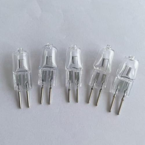 WYLIELAMSH 5 Stück G5.3 12V Klare Halogen-Glühbirnen, Lange Lebensdauer, Kapsellampen, Warmweiß GU5.3 Double pin base,12V 75W