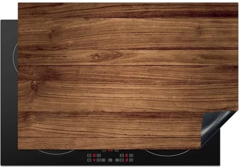 KitchenYeah© Copertura Tappetino Piano Induzione 78x52 cm Cucina Coprifornelli Protezione per Piano Induzione Legno - Scuro - Marrone