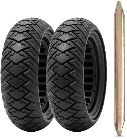 PaoWin 2PCS 255x80 E-Scooter Reifen 10x3.0 zoll Vollqummireifen 80/65-6, kompatibel mit ersatzreifen Mijia M365 Zero 10X /Kaabo WOLF WARRIOR X/MANTIS 10 Elektroroller Reifen Mit 1 Werkzeug