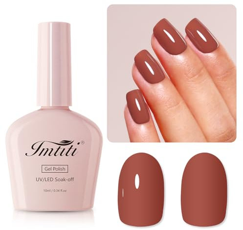 Imtiti Gel & Polish Chocolate Moose Soak Off LED UV Nail Polish Brown DIY Nail Art Starter Manicure Salon Kit for Women & Girls 10ML