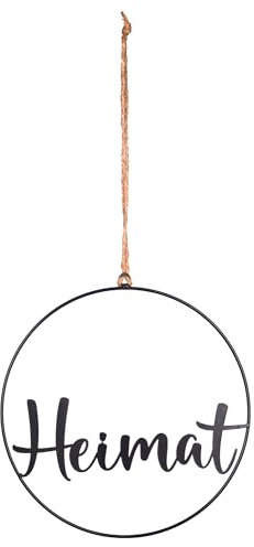 UNUS Aufhänger Heimat Schriftzug aus Metall zum Aufhängen Wanddeko Türdeko 25cm schwarz