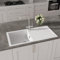 Balterley Composite Kitchen Sink with Drainer & Overflow Hole, 100cm Bowl Inset White Kitchen Sink, Double Bowl Reversible Composite Sinks with Grooved Drainer - 1000 x 500 x 200mm (White)