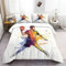 Bettwäsche Aquarell Sport Handball Set weicher Personalisierte dreiteiliges mit Reißverschluss Mikrofaser Bettbezug 135 x 200 cm 2 Kissenbezüge 80x80 cm Bunt passend für Vier Jahreszeiten