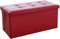 DLNTXFDG Gepolsterter Sitzwürfel mit Stauraum, Sitzhocker, Fußhocker, zusammenklappbar, Stoff, Leder, Couchtisch, Bank, Rot, 76 x 38 x 38 cm (30 x 15 x 15)