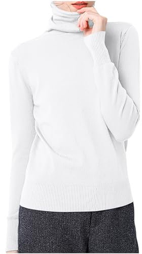 Lycurgius Jumpers for Women UK Long Sleeve Mock Neck T-Shirt Casual Slim Fitted Basic Pullover Top Stretchy Layer Comfy Underwear Lightweight Business Casual Outfits