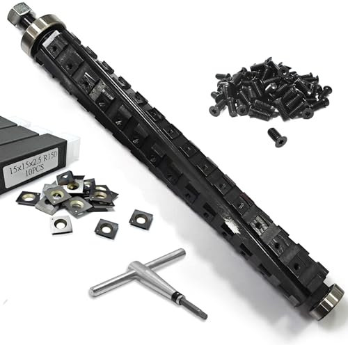 Spiral Cutterhead for DeWalt Planer DW735 DW735X Thickness Planer 13 Inch Spiral Cutter Head with Reversible Carbide Inserts Woodworking Helical Cutter Head