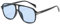 LOJUDI Pilotenbrille Damen Herren Sonnenbrille - Retro Eckig Fliegerbrille 70er Piloten Brille Sunglasses Men Woman mit UV400 Schutz Gläser-Schwarz/Blau