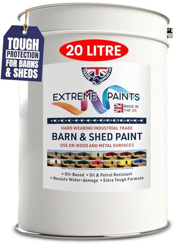 TRADE SUPPLIES UK - Extreme Barn And Shed Paint Oil Based - Rust Inhibiting, Long-Lasting Gloss for Wood & Metal Surfaces - BLACK, 20L