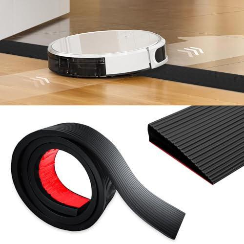 Silikon Türschwellenrampe, 90 x 8 x 1 cm Auffahrrampe, Übergangsprofil Selbstklebend, Schwellenrampe, Rollstuhlrampe für Kinderwagen, Rollator oder e Scooter (Schwarz, 1cm Höhe)