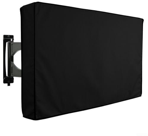 Besttoolifes Funda de TV para exteriores de 22 a 65 pulgadas, con cubierta inferior, material 600D resistente al agua y al polvo, se adapta mejor a tu televisor con soportes de pared (30-32 pulgadas)