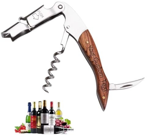Personalisierter Weinkorkenzieher Mit Gravur, Korkenzieher Mit Holzgriff, Kellnerkorkenzieher, Individueller Text, Korkenzieher Des Bräutigams