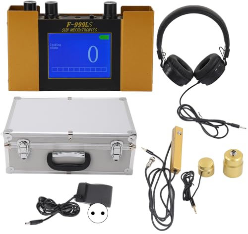 Klanata Detector de fugas de agua subterránea, detector de fugas de plomería con auriculares y 4 engranajes ajustables, sensor para reducir los residuos de fugas de agua de