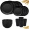 FENGZIZH Juego de vajilla de plástico de 16 piezas, juego de platos y cuencos irrompibles, apto para microondas y lavavajillas, vajilla reutilizable para camping, picnics y uso diario