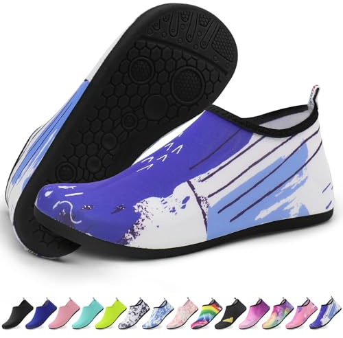 Quick-Dry Water Shoes for Men & Women – Lightweight Beach Shoes with Anti-Slip Sole | Ideal for Swimming, Surfing & Outdoor Sports | Blue Ink-40-41