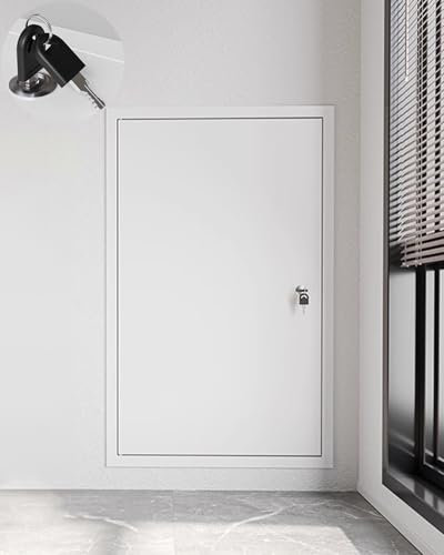 Puerta de Inspección Panel de Acceso Blanco con Cerradura, Trampilla de Inspección de Pared, 400x400, 500x500, 600x600, 600x750, 600x900, 700x700, 800x800, Puerta de Acceso Grande con Llave(40x50cm)