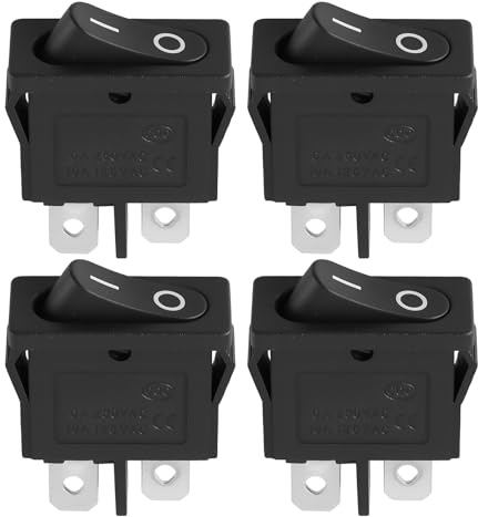 eMagTech 4 interruptores basculantes de 2 pines de 2 posiciones de 19 x 7 mm, 250 V CA 6 A, interruptor de dispositivo KCD1 adecuado para enchufes planos de 4,8 mm