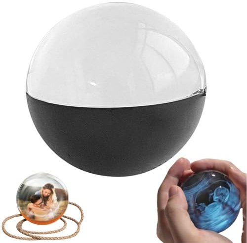Album photo numérique à ultrasons 3D en forme de boule de cristal - Affichage vidéo numérique - Cadeau personnalisable avec écran électronique - Idéal pour les couples, les animaux de compagnie, les