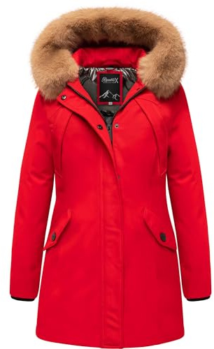 REPUBLIX Damen Gefütterte Dicke Winter Jacke Mantel Parka mit Kapuze RJ-8013