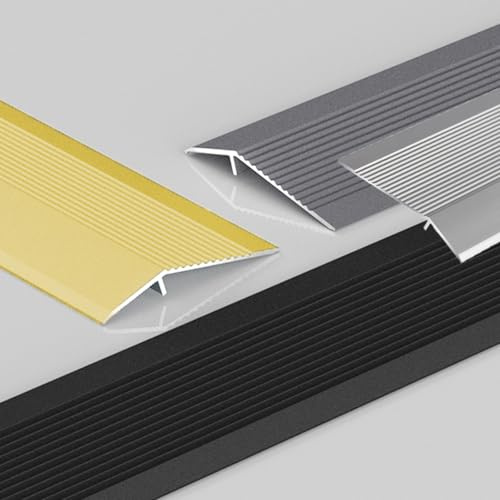 Übergangsprofil for Bodenschwellen, 90 cm, schwarze Aluminium-Türschwellenabdeckung, for Türen, Rollstuhlplätze, Fliesen und Holzböden, Schwellen(Iron Grey)