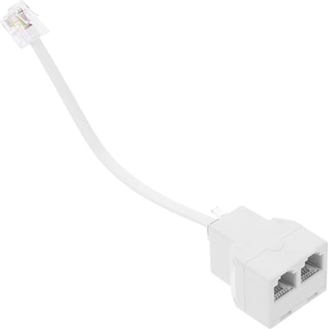 UKCOCO Adaptateur Répartiteur Téléphonique Quadricœur 4 Fils Détachable Blanc Convertisseur Prise Téléphonique 1 vers 2 pour Maison Compatible Standard Américain Usage Domestique