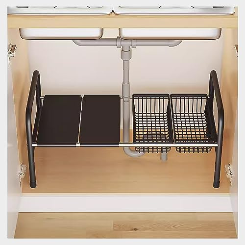 TAXXII Organisateur Extensible en métal à 2 Niveaux pour Rangement sous évier dans Les placards de Cuisine