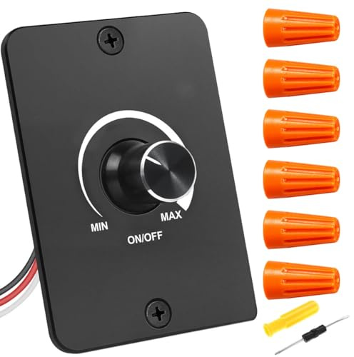 Acmerota Variateur de Lumière LED PWM DC 12V Variateur Rotatif Panneau de Réglage de la Luminosité Variateur D'intensité en Continu pour Camping-car Bateau Camion Van Caravane vec 6 Bornes (Noir)