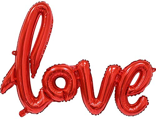 Carpeta Folienballon * Love in ROT * als Deko zum Geburtstag, Valentinstag und zur Hochzeit | 73x59cm | Motto Party Dekoration Luftballon