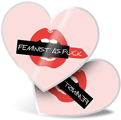 2 x Herz Vinyl Aufkleber 7,5 cm - Feministische Lippen Lippenstift Laptop Tablet Gepäck Scrapbook #2809