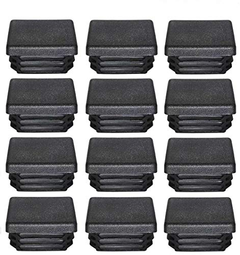 Bouchon Plastique 50x50mm Embout Tube Carre Noir Plastique Embout Bouchons D'obturation pour Pieds de Meuble Trampoline 12 Pcs