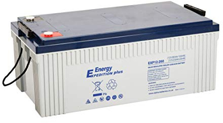 12V 260AH Expedition Plus Deep Cycle AGM Leisure Battery for off grid/solar systems, Motorhome, Caravan and Marine