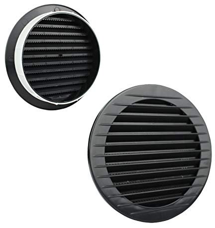 VONLIS Rejilla de ventilación para ladrillos, rejilla de ventilación, rejilla exterior, protección contra insectos, color antracita, diámetro de 125 mm