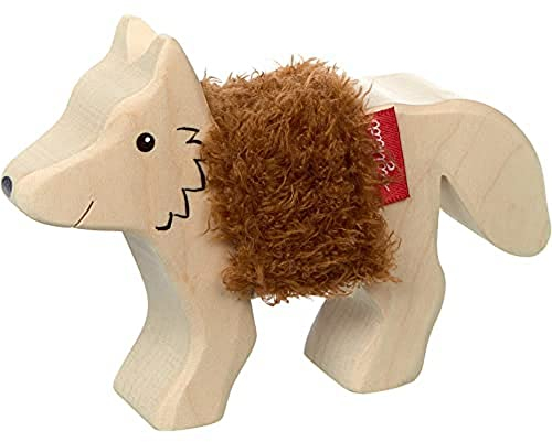 SIGIKID 39514 Holztier Fuchs Cudly Wudly Mädchen und Jungen Babyspielzeug empfohlen ab 3 Jahren natur/braun