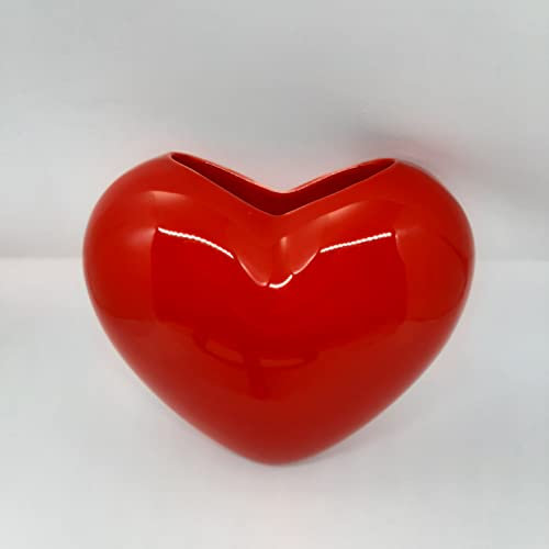 Umidificatore per termosifone in ceramica a forma di cuore - ottima idea regalo (ROSSO)