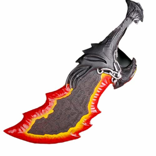 damdos Halloween Prop Cosplay Weapon for Ghost Kratos Flame Knife War Sparta Kratos Blades of Chaos Sword (1pcs 27inch Length)