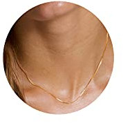 Vavily Minimalist Thin 18K Gold Chain Box Necklace Short Small Gold Chain Choker Necklaces for Women