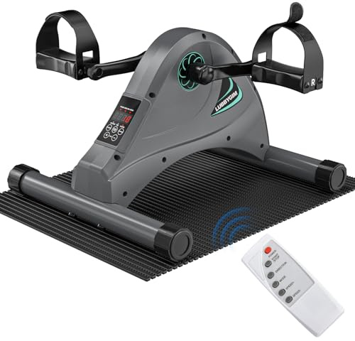 Under Desk Bike Pedal Exerciser for Seniors, LUBBYGIM Mini Exercise Bike for Physical Therapy, Electric Motorized Foot Pedal Machine for Arm and Leg Fitness, 6 Speed Levels