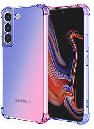 WILLIS Custodia per Samsung Galaxy S22 5G, Cover Protettiva in Silicone TPU Colore Sfumato Trasparente, Custodia per Telefono Antiurto e Antigraffio