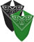 Van Der Rich ® - Set 2 Bandanas aus 100% Baumwolle Halstuch für Herren Damen (Schwarz-Grün, One Size)