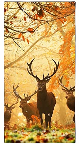 Zomer Strandtuch groß 90x180 cm Schnelltrocknendes Mikrofaser Bedrucktes mit Bighorn Hirsch Motiv