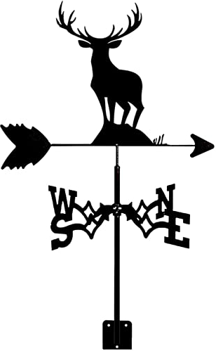 CAZARU Wetterfahne Hirsch Windrichtungsanzeiger Wetterfahne Messwerkzeuge Edelstahl Langlebige Windfahne mit Anti-Rost-Beschichtung für Garten Patio Yard Ornament