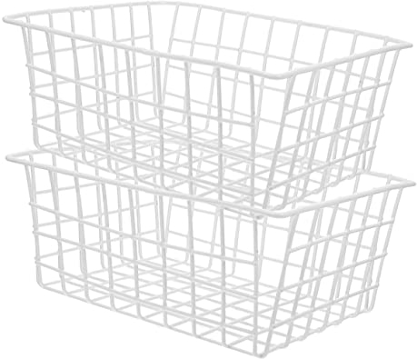 Lot De 2 Paniers De Congélation En Fer Blanc, Bac De Rangement Polyvalent Pour Fruits, Légumes Et Collations, 28 X 21,5 X 12 Cm, Léger Et Portable Pour Cuisine Et Réfrigérateur